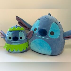 Squishmallows Lilo and Stitch 8" Hula Stitch Plush Toy NWT & 10” Stitch Plush